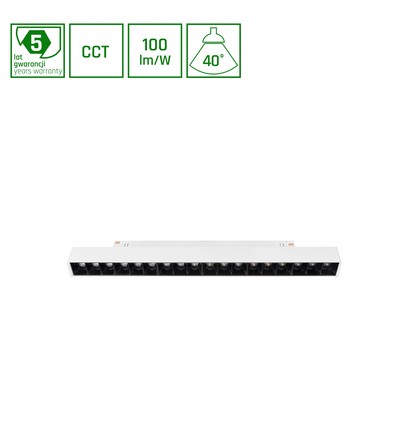 SMART GRID L 17W Schienenspot für 48V - CCT, 40 Grad, 44cm, schwarz, dimmbar via App/Smart Home