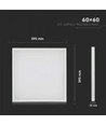 V-Tac 60x60 LED-Panel im Rahmen - 36W, eingebaut in weißem Rahmen, zur direkten Montage