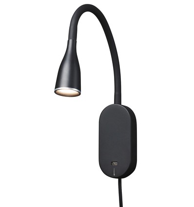 EYE LED Wandleuchte mit USB und Touch-Dimmer, 5W, Nielsen Light - schwarz