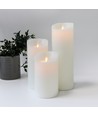 LED-Kerzen XL, 3 Stk, Ø10cm, 17,5/22,5/30cm, bewegliche Flamme, weiß