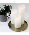LED-Kerzen XL, 3 Stk, Ø10cm, 17,5/22,5/30cm, bewegliche Flamme, weiß