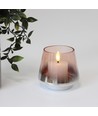 LED Blockkerzen, 2 Stk., Flammeneffekt, weiß - 5 cm hoch, Ø 5 cm, mit Fernbedienung, echtes Wachs