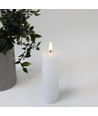 LED Blockkerze 15 cm hoch, Flammeneffekt, weiß - Ø5 cm, mit Fernbedienung, Timer, echtes Wachs