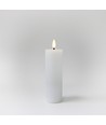LED Blockkerze 15 cm hoch, Flammeneffekt, weiß - Ø5 cm, mit Fernbedienung, Timer, echtes Wachs