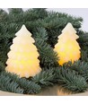 LED Weihnachtsbaumkerzen, flackernder Flammeneffekt, weiß - Höhe 9 cm, Ø 6,5 cm, echtes Wachs