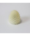 LED Kegelleuchte, flackernde Flammeneffekt, weiß - Höhe 8 cm, Ø 6 cm, echtes Wachs