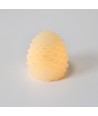 LED Kegelleuchte, flackernde Flammeneffekt, weiß - Höhe 8 cm, Ø 6 cm, echtes Wachs