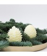 LED Kegelleuchte, flackernde Flammeneffekt, weiß - Höhe 8 cm, Ø 6 cm, echtes Wachs
