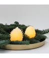 LED Kegelleuchte, flackernde Flammeneffekt, weiß - Höhe 8 cm, Ø 6 cm, echtes Wachs
