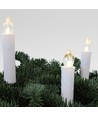 10er-Pack LED-Weihnachtskerzen inkl. Fernbedienung - Batterie, Timerfunktion, kabellos, Halter für Weihnachtsbaum