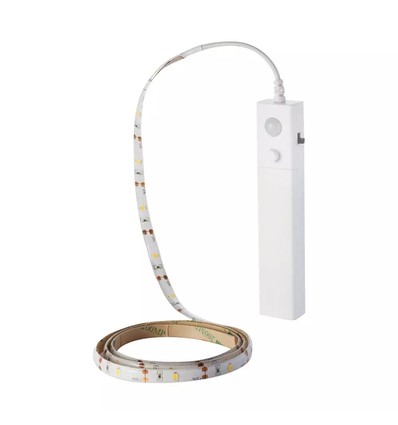 1m 2,4W/m spritzwassergeschützter LED-Streifen - 6V DC, IP65, PIR-Sensor, Batterie, 30 LEDs pro Meter