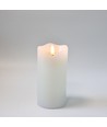 LED Stumpenkerze 15cm hoch, Flammen-Effekt, weiß - Ø7,5cm, 15cm hoch, funktioniert mit Fernbedienung, Timer, Echtwachs