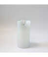 LED Stumpenkerze 15cm hoch, Flammen-Effekt, weiß - Ø7,5cm, 15cm hoch, funktioniert mit Fernbedienung, Timer, Echtwachs