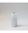 LED Stumpenkerze 10cm hoch, Flammen-Effekt, weiß - Ø5cm, 10cm hoch, funktioniert m. Fernbedienung, Timer, Echtwachs