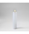 LED-Stumpenkerze 20cm, Flammeneffekt, Weiß - Ø5cm, Fernbedienung, Timer, Echtwachs