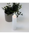 LED-Stumpenkerze 20cm, Flammeneffekt, Weiß - Ø5cm, Fernbedienung, Timer, Echtwachs