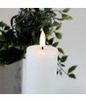 LED-Stumpenkerze 20cm, Flammeneffekt, Weiß - Ø5cm, Fernbedienung, Timer, Echtwachs