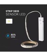1m 2,4W/m spritzwassergeschützter LED-Streifen - 6V DC, IP65, PIR-Sensor, Batterie, 30 LEDs pro Meter