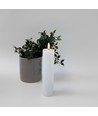 LED-Stumpenkerze 20cm, Flammeneffekt, Weiß - Ø5cm, Fernbedienung, Timer, Echtwachs