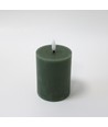 LED-Kerze 10cm, Schmelz-Optik, Flammeneffekt - Ø7,5cm, grün