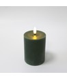 LED-Kerze 10cm, Schmelz-Optik, Flammeneffekt - Ø7,5cm, grün