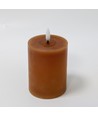 LED-Kerze 10cm, Schmelz-Optik, Flammeneffekt - Ø7,5cm, braun