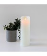LED XL Stumpenkerze 30cm hoch, Flammen-Effekt, weiß - Ø10cm, 30cm hoch, funktioniert m. Fernbedienung, Timer, Echtwachs