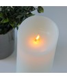 LED XL Stumpenkerze 30cm hoch, Flammen-Effekt, weiß - Ø10cm, 30cm hoch, funktioniert m. Fernbedienung, Timer, Echtwachs
