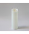 LED XL Stumpenkerze 30cm hoch, Flammen-Effekt, weiß - Ø10cm, 30cm hoch, funktioniert m. Fernbedienung, Timer, Echtwachs