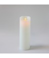 LED XL Stumpenkerze 30cm hoch, Flammen-Effekt, weiß - Ø10cm, 30cm hoch, funktioniert m. Fernbedienung, Timer, Echtwachs