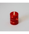 LED-Kerze mit Lichterkette, 10cm, Flammeneffekt - Ø7,5cm, rot
