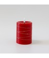 LED-Kerze mit Lichterkette, 10cm, Flammeneffekt - Ø7,5cm, rot