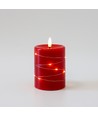 LED-Kerze mit Lichterkette, 10cm, Flammeneffekt - Ø7,5cm, rot