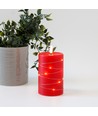 LED-Kerze mit Lichterkette, 12,5cm, Flammeneffekt - Ø7,5cm, rot