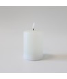 LED Stumpenkerze 10cm hoch, Schmelz-Optik, Flammen-Effekt - Ø7,5cm, 10cm hoch, funktioniert m. Fernbedienung, Echtwachs