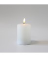 LED Stumpenkerze 10cm hoch, Schmelz-Optik, Flammen-Effekt - Ø7,5cm, 10cm hoch, funktioniert m. Fernbedienung, Echtwachs