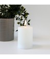 LED Stumpenkerze 10cm hoch, Schmelz-Optik, Flammen-Effekt - Ø7,5cm, 10cm hoch, funktioniert m. Fernbedienung, Echtwachs