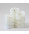 LED-Stumpenkerzen 3er-Set mit Lichterkette, Flammeneffekt - Ø7,5cm, 10/12,5/15cm, Fernbedienung, Timer, Echtwachs