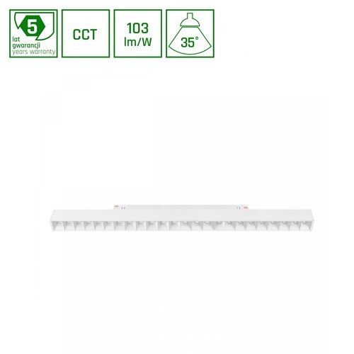 GRID L 22W Schienenspot für SHIFT System, CCT - 48V, RA90, 102lm/W, 3-in-1 Farbwahl, 5 Jahre Garantie