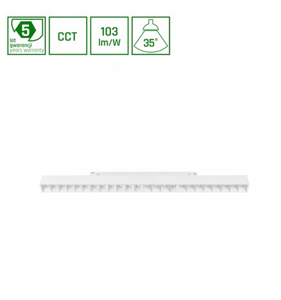 GRID L 22W Schienenspot für SHIFT System, CCT - 48V, RA90, 102lm/W, 3-in-1 Farbwahl, 5 Jahre Garantie