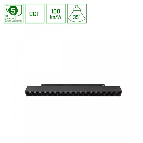 17W System Shift magnetischer Schienenspot, 48V - CCT, 100lm/W, 2700-4000K, 5 Jahre Garantie