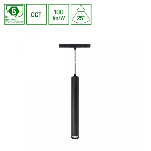 12W System Shift SMART HANGIT LED Modul, 48V - CCT, 25°, 1150lm, 40 x 297 mm, inkl. 90cm Seilaufhängung
