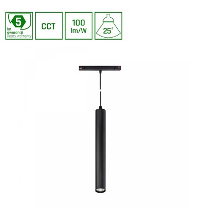 12W System Shift SMART HANGIT LED Modul, 48V - CCT, 25°, 1150lm, 40 x 297 mm, inkl. 90cm Seilaufhängung