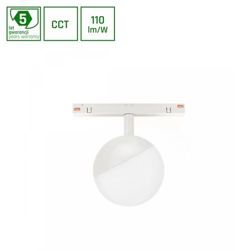 SHIFT CCT- Globe Sphere Schienenleuchte Ø100x130mm, 5W, 165°, weiß, CCT-Schalter