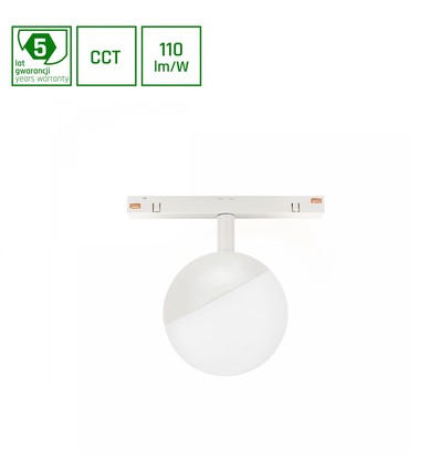 SHIFT CCT- Globe Sphere Schienenleuchte Ø100x130mm, 5W, 165°, weiß, CCT-Schalter