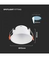 MR16/GU10 Downlight blendfrei - Exkl. Leuchtmittel, weiß, Lochausschnitt: Ø8,3 cm, Maße: Ø9,3 cm