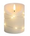 LED-Kerze mit Lichterkette, 10cm, Flammeneffekt - Ø7,5cm