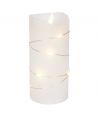 LED-Kerze mit Lichterkette, 15cm, Flammeneffekt - Ø7,5cm