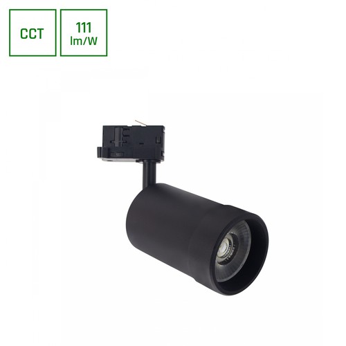 20W PAVA BASIC 3-Phasen-Schienenstrahler - Einstellbare CCT, 111lm/W, 20-45°, schwarz