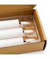 3er-Pack weiße LED Stabkerzen, Flammen-Effekt - Ø2,2cm, Höhe: 24,5cm, inkl. Fernbedienung, Timer, Batterie